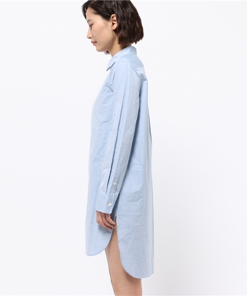 OUTLET（アウトレット）の「【BLOOM&BRANCH】SOSOブロードシャツOP（ワンピース・レディース・サックスブルー/ホワイト・0/1）」の4枚目の写真
