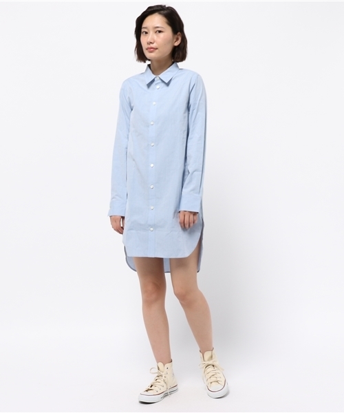 OUTLET（アウトレット）の「【BLOOM&BRANCH】SOSOブロードシャツOP（ワンピース・レディース・サックスブルー/ホワイト・0/1）」の6枚目の写真