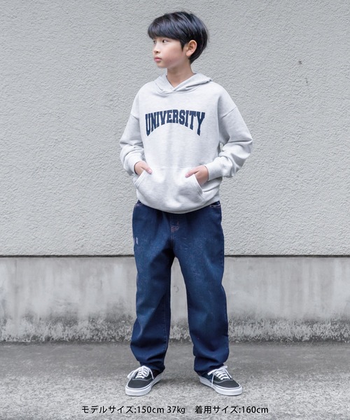 GLAZOS（グラソス）の「[テーパード]ビンテージ加工・ワイドデニムパンツ【セットアップ対応】（デニムパンツ・キッズ・ブルー/インディゴブルー・160cm/170cm/150cm/140cm）」の15枚目の写真