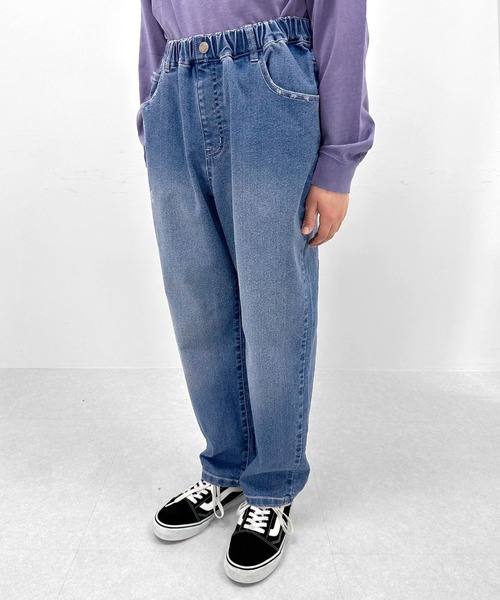GLAZOS（グラソス）の「[テーパード]ビンテージ加工・ワイドデニムパンツ【セットアップ対応】（デニムパンツ・キッズ・ブルー/インディゴブルー・160cm/170cm/150cm/140cm）」の10枚目の写真
