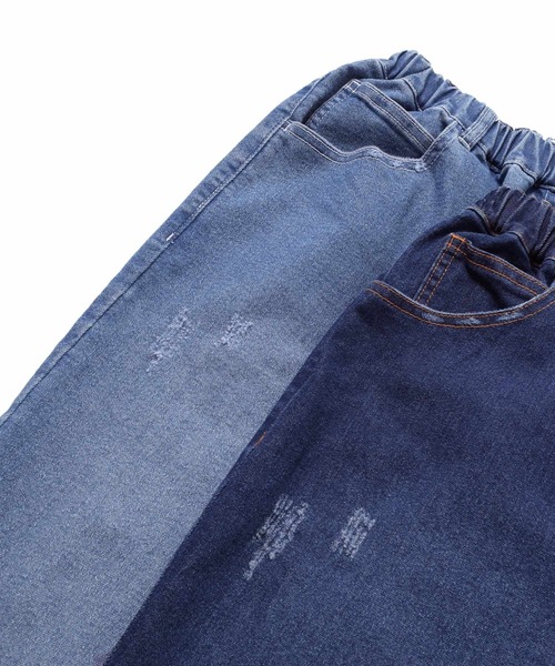 GLAZOS（グラソス）の「[テーパード]ビンテージ加工・ワイドデニムパンツ【セットアップ対応】（デニムパンツ・キッズ・ブルー/インディゴブルー・160cm/170cm/150cm/140cm）」の11枚目の写真