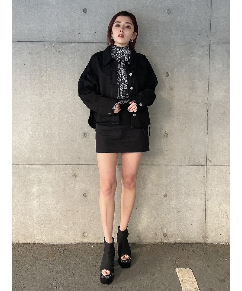 ENVYM(アンビー)の「EロゴスキンTOPS(Tシャツ/カットソー・レディース・ホワイト/ブラック・FREE)」の8枚目の写真