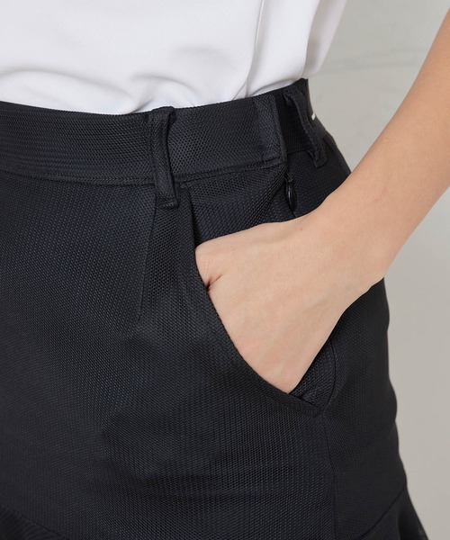 JUN&ROPE'（ジュンアンドロペ）の「【セットアップ対応】【吸水速乾】【UV】メッシュコンビ裾フレアースカート（スカート・レディース・ブラック/グレー/ブルー・X-SMALL/S/M/L）」の5枚目の写真