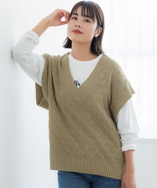 coca（coca）（コカ）の「透かし編みニットベスト（ベスト）」 - WEAR