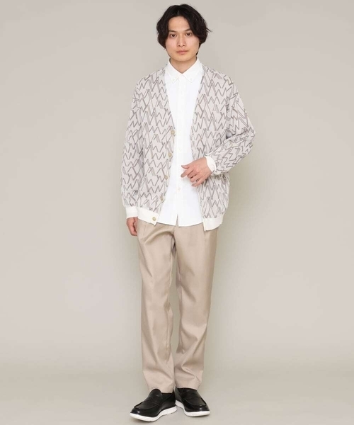 a.v.v（アーヴェヴェ）の「キカジャカードワイドカーディガン（カーディガン/ボレロ・メンズ・ブルー/アイボリー・48/46）」の3枚目の写真