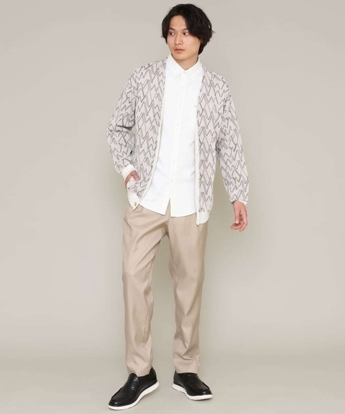 a.v.v（アーヴェヴェ）の「キカジャカードワイドカーディガン（カーディガン/ボレロ・メンズ・ブルー/アイボリー・48/46）」の5枚目の写真