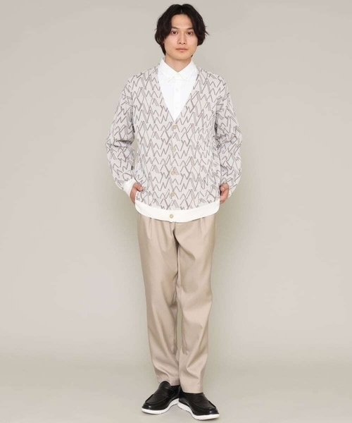 a.v.v（アーヴェヴェ）の「キカジャカードワイドカーディガン（カーディガン/ボレロ・メンズ・ブルー/アイボリー・48/46）」の6枚目の写真