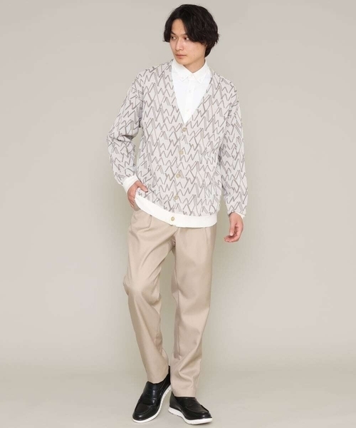 a.v.v（アーヴェヴェ）の「キカジャカードワイドカーディガン（カーディガン/ボレロ・メンズ・ブルー/アイボリー・48/46）」の7枚目の写真