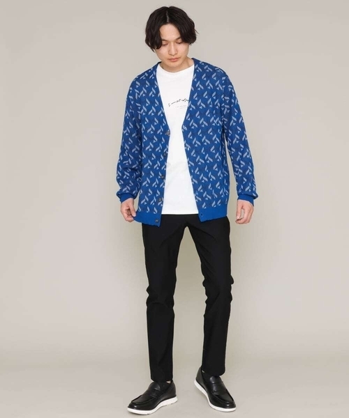 a.v.v（アーヴェヴェ）の「キカジャカードワイドカーディガン（カーディガン/ボレロ・メンズ・ブルー/アイボリー・48/46）」の13枚目の写真