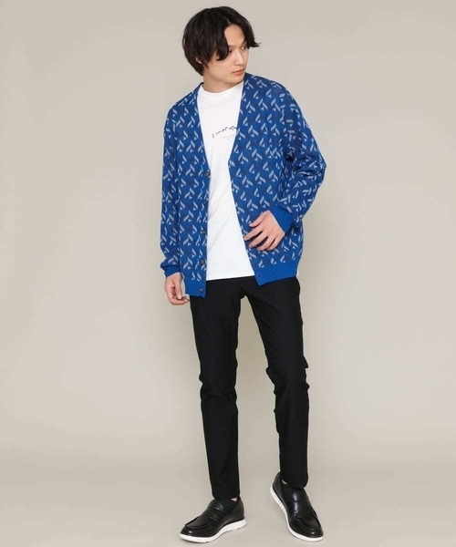 a.v.v（アーヴェヴェ）の「キカジャカードワイドカーディガン（カーディガン/ボレロ・メンズ・ブルー/アイボリー・48/46）」の15枚目の写真