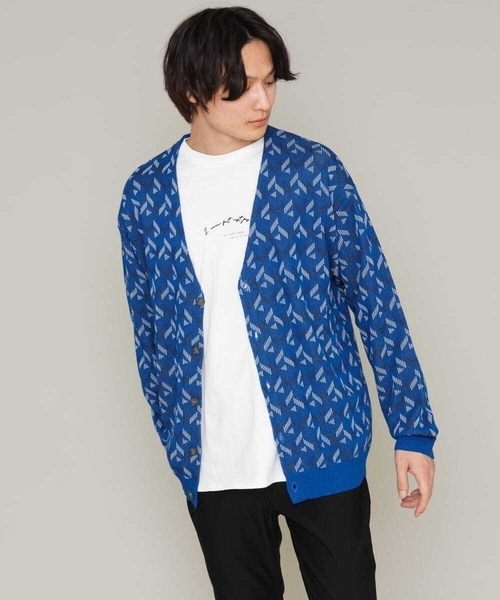 a.v.v（アーヴェヴェ）の「キカジャカードワイドカーディガン（カーディガン/ボレロ・メンズ・ブルー/アイボリー・48/46）」の22枚目の写真