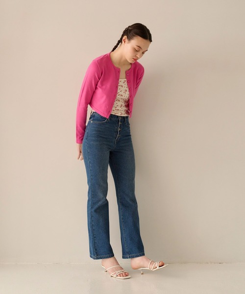 バタフライボタン カラーカーディガン TINA:JOJUN(カーディガン/ボレロ)|TINA:JOJUN(ティーナジョジュン) バタフライボタン カラーカーディガン TINA:JOJUN(カーディガン/ボレロ)|TINA:JOJUN(ティーナジョジュン)