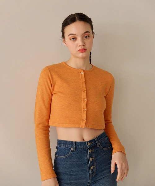 バタフライボタン カラーカーディガン TINA:JOJUN(カーディガン/ボレロ)|TINA:JOJUN(ティーナジョジュン) バタフライボタン カラーカーディガン TINA:JOJUN(カーディガン/ボレロ)|TINA:JOJUN(ティーナジョジュン)