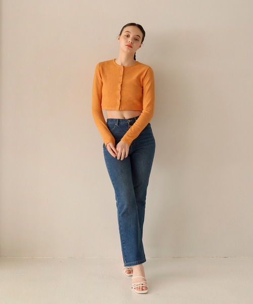 バタフライボタン カラーカーディガン TINA:JOJUN(カーディガン/ボレロ)|TINA:JOJUN(ティーナジョジュン) バタフライボタン カラーカーディガン TINA:JOJUN(カーディガン/ボレロ)|TINA:JOJUN(ティーナジョジュン)