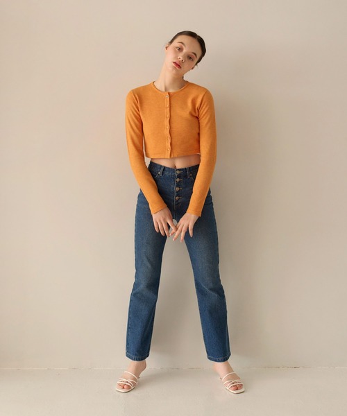 バタフライボタン カラーカーディガン TINA:JOJUN(カーディガン/ボレロ)|TINA:JOJUN(ティーナジョジュン) バタフライボタン カラーカーディガン TINA:JOJUN(カーディガン/ボレロ)|TINA:JOJUN(ティーナジョジュン)