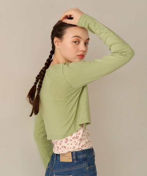 バタフライボタン カラーカーディガン TINA:JOJUN(カーディガン/ボレロ)|TINA:JOJUN(ティーナジョジュン) バタフライボタン カラーカーディガン TINA:JOJUN(カーディガン/ボレロ)|TINA:JOJUN(ティーナジョジュン)