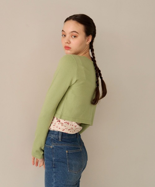 バタフライボタン カラーカーディガン TINA:JOJUN(カーディガン/ボレロ)|TINA:JOJUN(ティーナジョジュン) バタフライボタン カラーカーディガン TINA:JOJUN(カーディガン/ボレロ)|TINA:JOJUN(ティーナジョジュン)