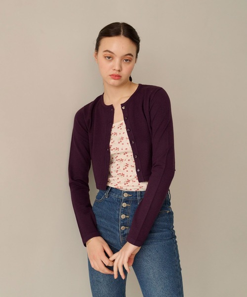 バタフライボタン カラーカーディガン TINA:JOJUN(カーディガン/ボレロ)|TINA:JOJUN(ティーナジョジュン) バタフライボタン カラーカーディガン TINA:JOJUN(カーディガン/ボレロ)|TINA:JOJUN(ティーナジョジュン)