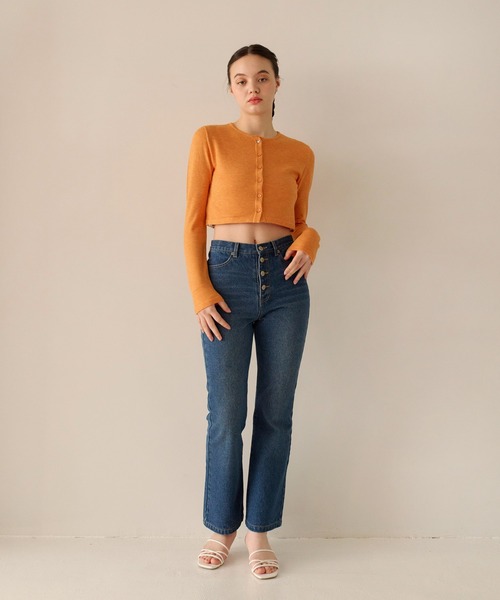 バタフライボタン カラーカーディガン TINA:JOJUN(カーディガン/ボレロ)|TINA:JOJUN(ティーナジョジュン) バタフライボタン カラーカーディガン TINA:JOJUN(カーディガン/ボレロ)|TINA:JOJUN(ティーナジョジュン)