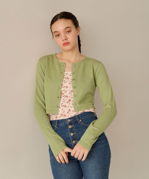 バタフライボタン カラーカーディガン TINA:JOJUN(カーディガン/ボレロ)|TINA:JOJUN(ティーナジョジュン) バタフライボタン カラーカーディガン TINA:JOJUN(カーディガン/ボレロ)|TINA:JOJUN(ティーナジョジュン)