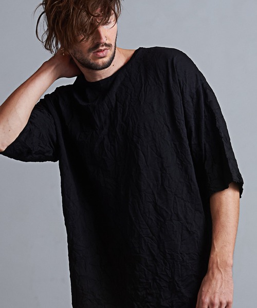 NO ID.（ノーアイディ）の「ワッシャーラウンドBIG-T（Tシャツ/カットソー・メンズ・ブラック/ネイビー/ライトグレー・ONE SIZE）」の2枚目の写真