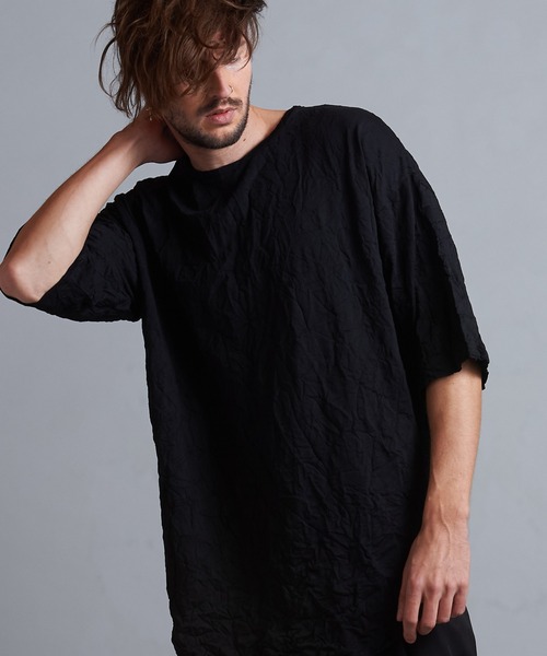 NO ID.（ノーアイディ）の「ワッシャーラウンドBIG-T（Tシャツ/カットソー・メンズ・ブラック/ネイビー/ライトグレー・ONE SIZE）」の5枚目の写真