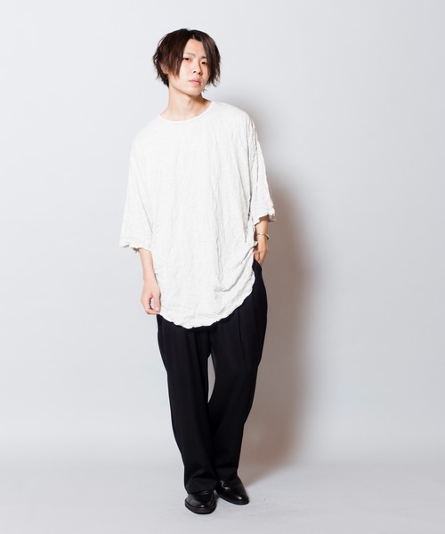 NO ID.（ノーアイディ）の「ワッシャーラウンドBIG-T（Tシャツ/カットソー・メンズ・ブラック/ネイビー/ライトグレー・ONE SIZE）」の10枚目の写真