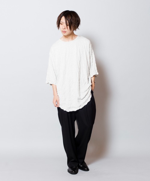 NO ID.（ノーアイディ）の「ワッシャーラウンドBIG-T（Tシャツ/カットソー・メンズ・ブラック/ネイビー/ライトグレー・ONE SIZE）」の11枚目の写真