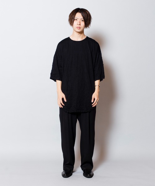 NO ID.（ノーアイディ）の「ワッシャーラウンドBIG-T（Tシャツ/カットソー・メンズ・ブラック/ネイビー/ライトグレー・ONE SIZE）」の12枚目の写真