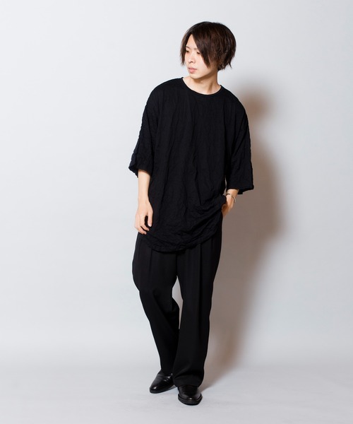 NO ID.（ノーアイディ）の「ワッシャーラウンドBIG-T（Tシャツ/カットソー・メンズ・ブラック/ネイビー/ライトグレー・ONE SIZE）」の14枚目の写真