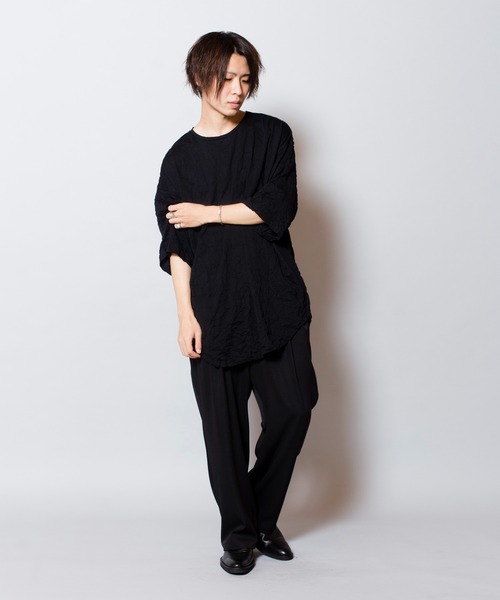 NO ID.（ノーアイディ）の「ワッシャーラウンドBIG-T（Tシャツ/カットソー・メンズ・ブラック/ネイビー/ライトグレー・ONE SIZE）」の16枚目の写真