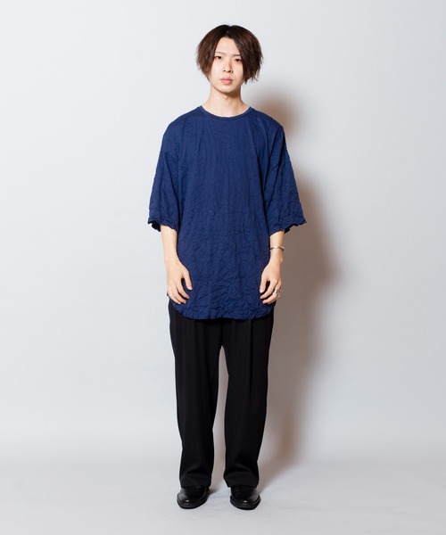NO ID.（ノーアイディ）の「ワッシャーラウンドBIG-T（Tシャツ/カットソー・メンズ・ブラック/ネイビー/ライトグレー・ONE SIZE）」の17枚目の写真