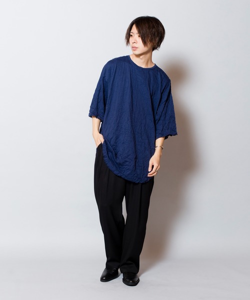 NO ID.（ノーアイディ）の「ワッシャーラウンドBIG-T（Tシャツ/カットソー・メンズ・ブラック/ネイビー/ライトグレー・ONE SIZE）」の18枚目の写真