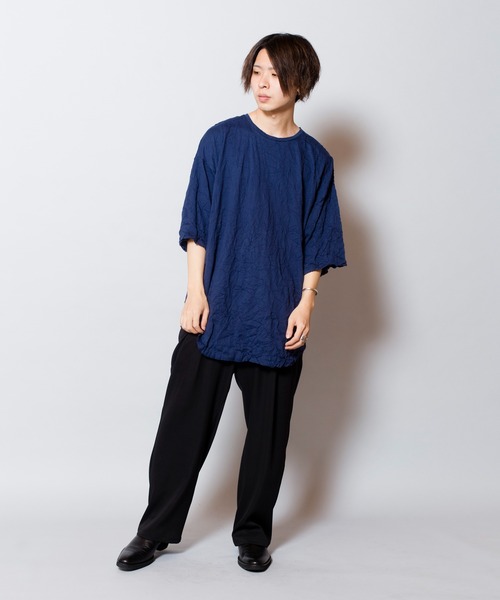 NO ID.（ノーアイディ）の「ワッシャーラウンドBIG-T（Tシャツ/カットソー・メンズ・ブラック/ネイビー/ライトグレー・ONE SIZE）」の19枚目の写真