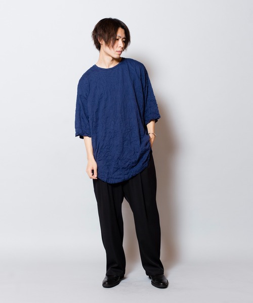 NO ID.（ノーアイディ）の「ワッシャーラウンドBIG-T（Tシャツ/カットソー・メンズ・ブラック/ネイビー/ライトグレー・ONE SIZE）」の20枚目の写真
