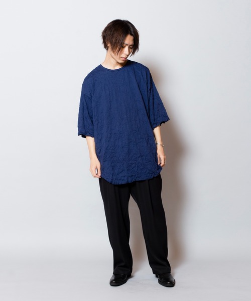 NO ID.（ノーアイディ）の「ワッシャーラウンドBIG-T（Tシャツ/カットソー・メンズ・ブラック/ネイビー/ライトグレー・ONE SIZE）」の21枚目の写真