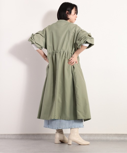 cepo（セポ）の「バンドカラー ワッシャーロングコート（その他アウター・レディース・オフホワイト/オリーブ・M）」の6枚目の写真