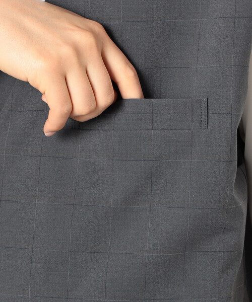COMME CA ISM（コムサイズム）の「【セットアップ対応】リサイクル かすりチェック トロ オーバーサイズ ジレ（ベスト・メンズ・ネイビー/ライトグレー/グレー・M/L/S）」の20枚目の写真