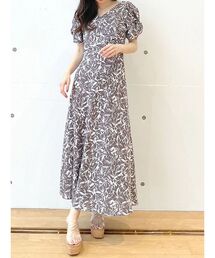 MERCURYDUO | フラワーパフスリーブワンピース(ワンピース)