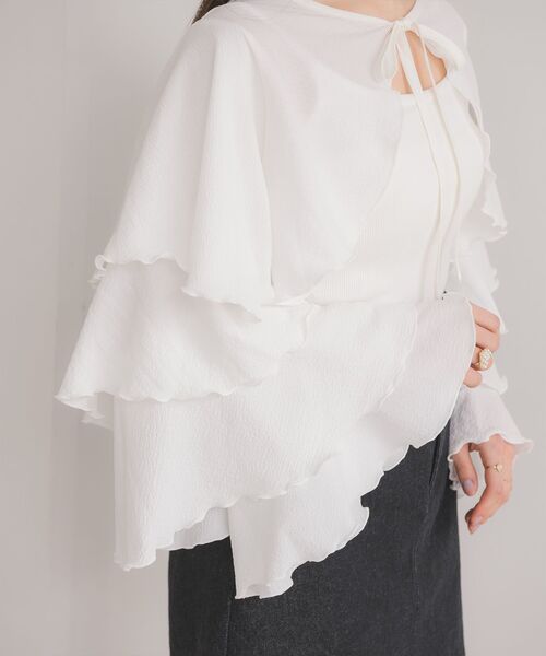 ems excite（エムズエキサイト）の「フリルスリーブボレロ&キャミSET（シャツ/ブラウス・レディース・ナチュラル/ホワイト/ブラック・FREE）」の18枚目の写真