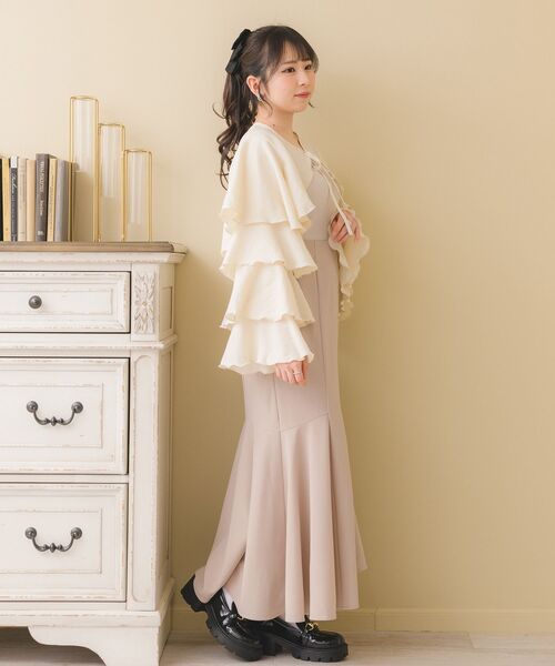 ems excite（エムズエキサイト）の「フリルスリーブボレロ&キャミSET（シャツ/ブラウス・レディース・ナチュラル/ホワイト/ブラック・FREE）」の5枚目の写真