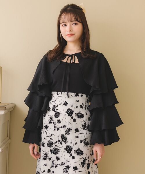 ems excite（エムズエキサイト）の「フリルスリーブボレロ&キャミSET（シャツ/ブラウス・レディース・ナチュラル/ホワイト/ブラック・FREE）」の13枚目の写真