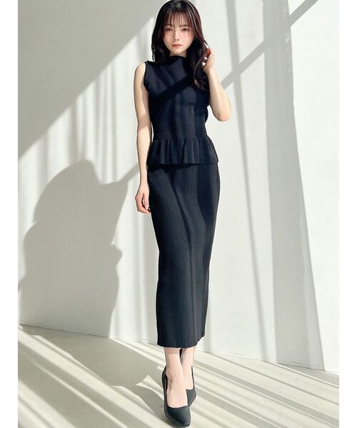 RESEXXY（リゼクシー）の「リブニットタイトスカート【セットアップ着用可能】（スカート・レディース・ピンク/ブラック/アイボリー・FREE）」の4枚目の写真