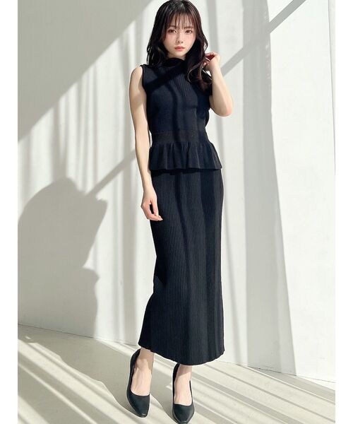 RESEXXY（リゼクシー）の「リブニットタイトスカート【セットアップ着用可能】（スカート・レディース・ピンク/ブラック/アイボリー・FREE）」の5枚目の写真