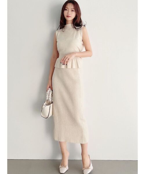 RESEXXY（リゼクシー）の「リブニットタイトスカート【セットアップ着用可能】（スカート・レディース・ピンク/ブラック/アイボリー・FREE）」の7枚目の写真