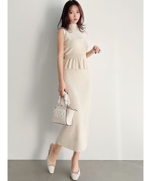 RESEXXY（リゼクシー）の「リブニットタイトスカート【セットアップ着用可能】（スカート・レディース・ピンク/ブラック/アイボリー・FREE）」の8枚目の写真