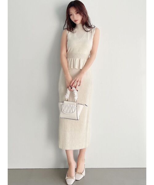 RESEXXY（リゼクシー）の「リブニットタイトスカート【セットアップ着用可能】（スカート・レディース・ピンク/ブラック/アイボリー・FREE）」の9枚目の写真