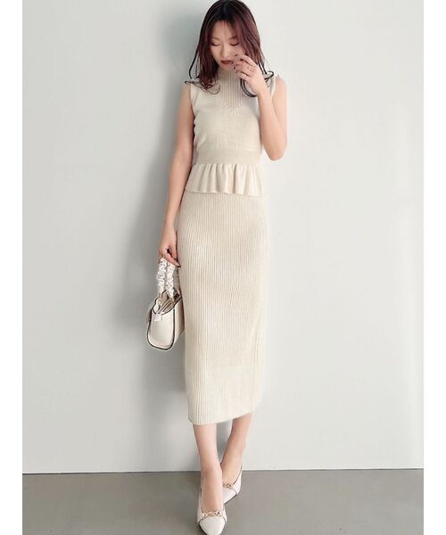 RESEXXY（リゼクシー）の「リブニットタイトスカート【セットアップ着用可能】（スカート・レディース・ピンク/ブラック/アイボリー・FREE）」の10枚目の写真