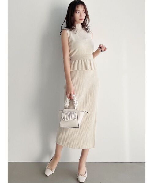 RESEXXY（リゼクシー）の「リブニットタイトスカート【セットアップ着用可能】（スカート・レディース・ピンク/ブラック/アイボリー・FREE）」の11枚目の写真