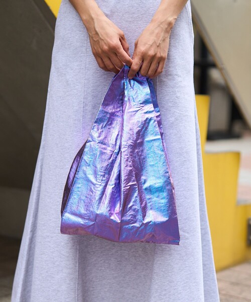 BAGGU（バグー）の「BAGGU/バグゥ BABY BAGGU メタリック/ ナイロン ベイビーバグゥメタリック（エコバッグ/サブバッグ・メンズ・パープル/シルバー/ゴールド/その他/ピンク/ブルーグリーン/サックスブルー・ONE SIZE）」の4枚目の写真
